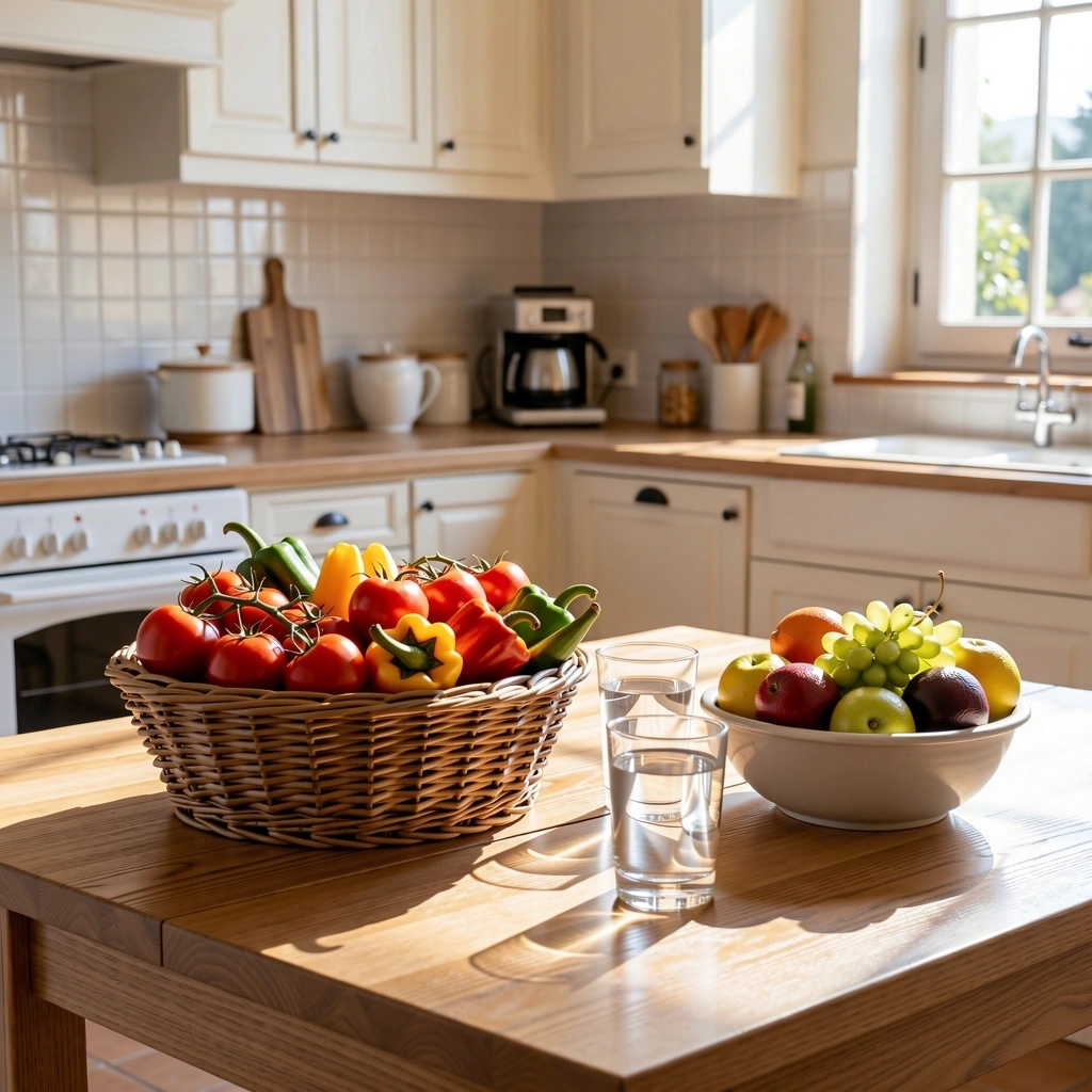 Fresh Mediterranean produce on a table