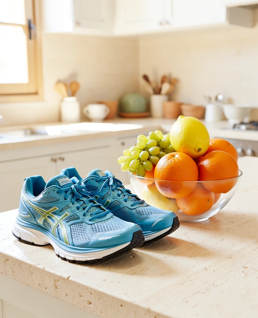 Sports gear and fresh fruit