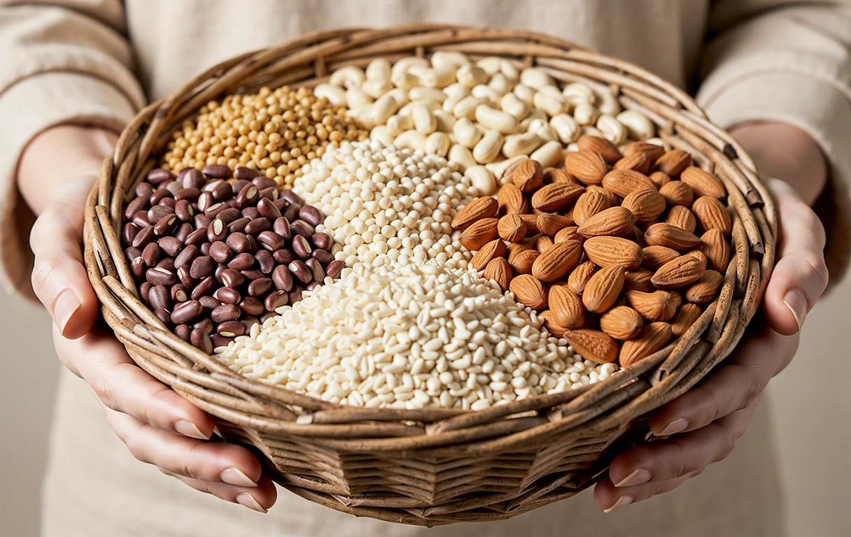 Whole grains and legumes variety